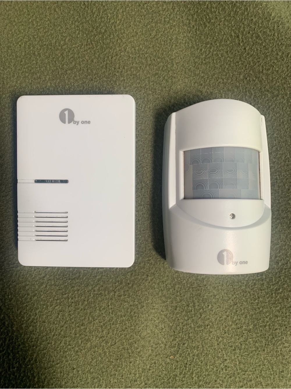 EUC 1 by one driveway alarm motion sensor and receiver. White.